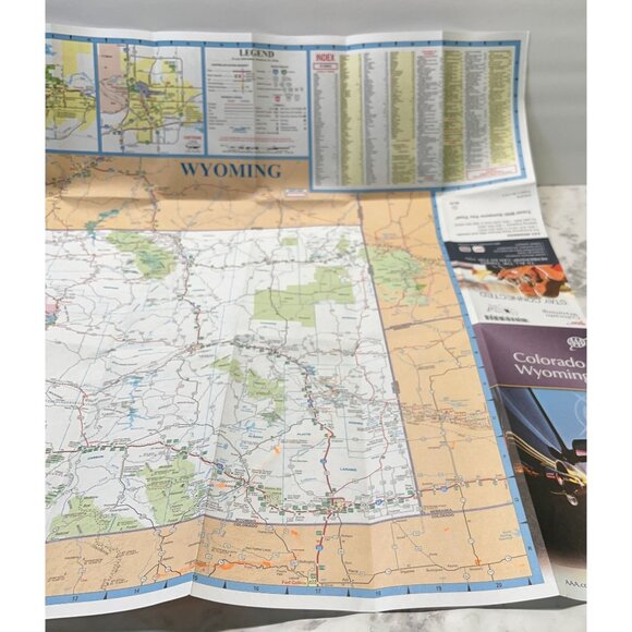 Colorado Wyoming State Map Transportation Travel Highway Map 2018 AAA - Picture 9 of 12